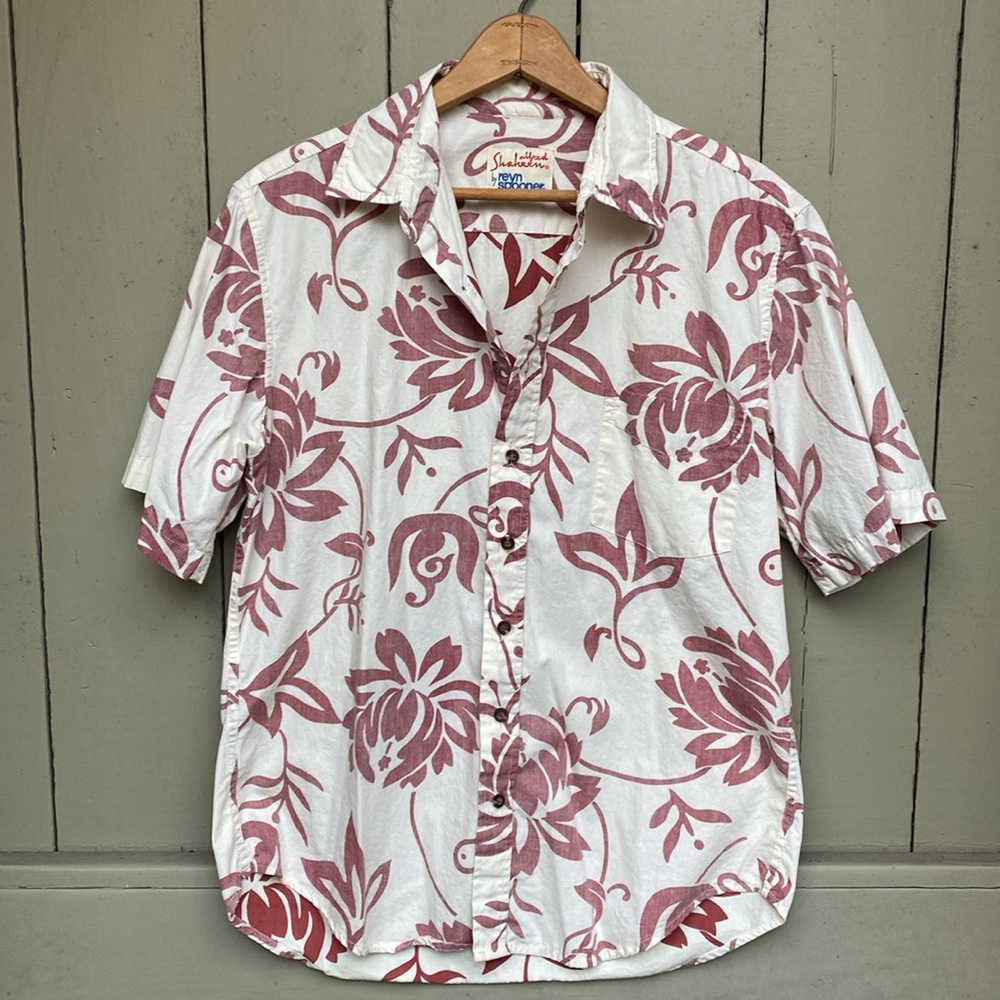 RARE ‼️ ALFRED SHAHEEN X REYN SPOONER Men’s L collared Hawaiian shirt